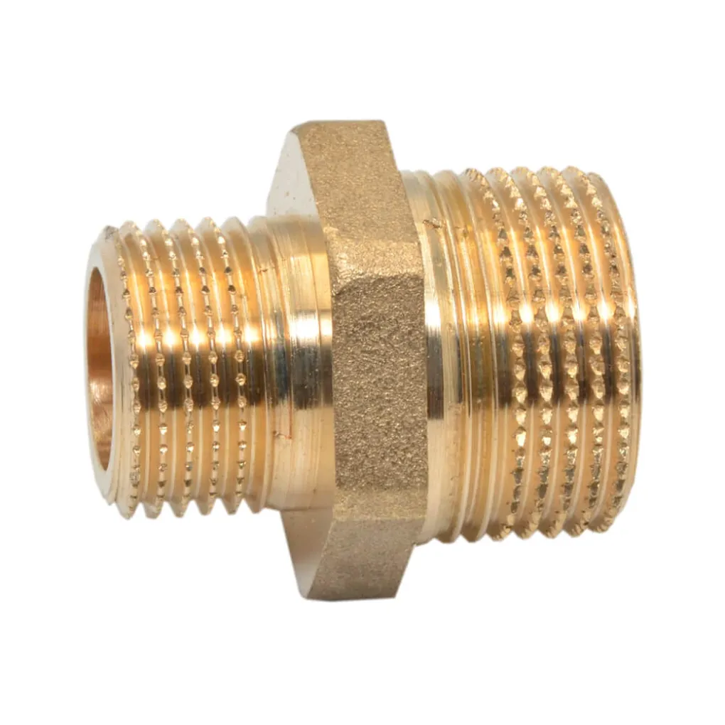 Ниппель редукционный латунный Ø1/2" х 1" НН FP Pattaroni F591R006- Фото 1