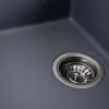 Гранітна мийка для кухні Platinum 6550 Lotos, матовий сірий металік- Фото 3