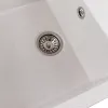 Гранітна мийка для кухні Platinum 7950 Selena, матова, біла в крапку- Фото 3