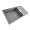 Гранітна мийка для кухні Platinum 8650 Diamond, матова, сірий металік- Фото 2