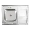 Кухонна мийка з нержавіючої сталі Platinum Сатин 8060 L, 0.5/160 мм- Фото 1