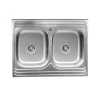 Кухонная мойка из нержавеющей стали Platinum Сатин 8060D, 0,7/180 мм- Фото 1