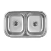 Кухонная мойка из нержавеющей стали закруглена Platinum Декор 7848D, 0,8/180 мм- Фото 1