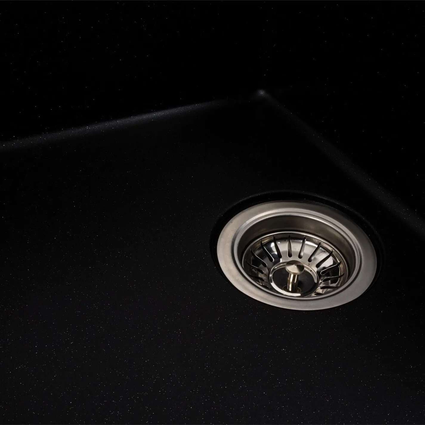 Гранітна мийка для кухні Platinum 6250 Zirkone, матовий чорний металік - Фото 2