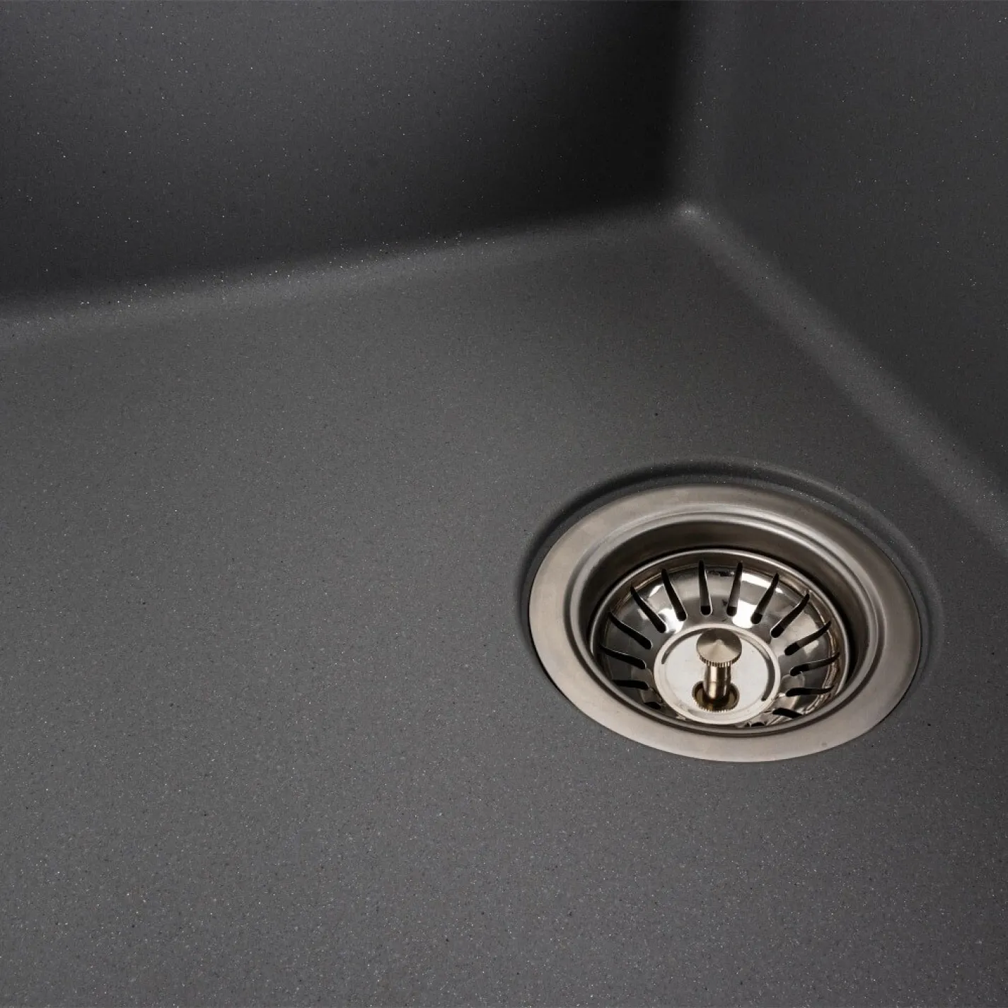 Гранітна мийка для кухні Platinum 6250 Zirkone, матовий сірий металік - Фото 2