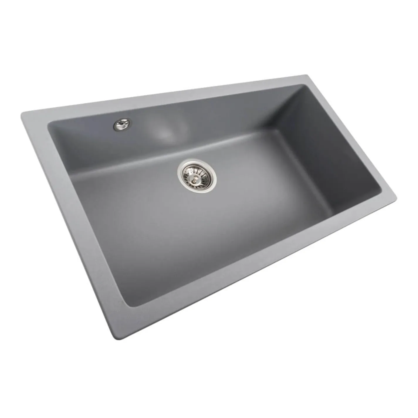 Гранітна мийка для кухні Platinum 7945 Paruana, матова, сірий металік - Фото 1