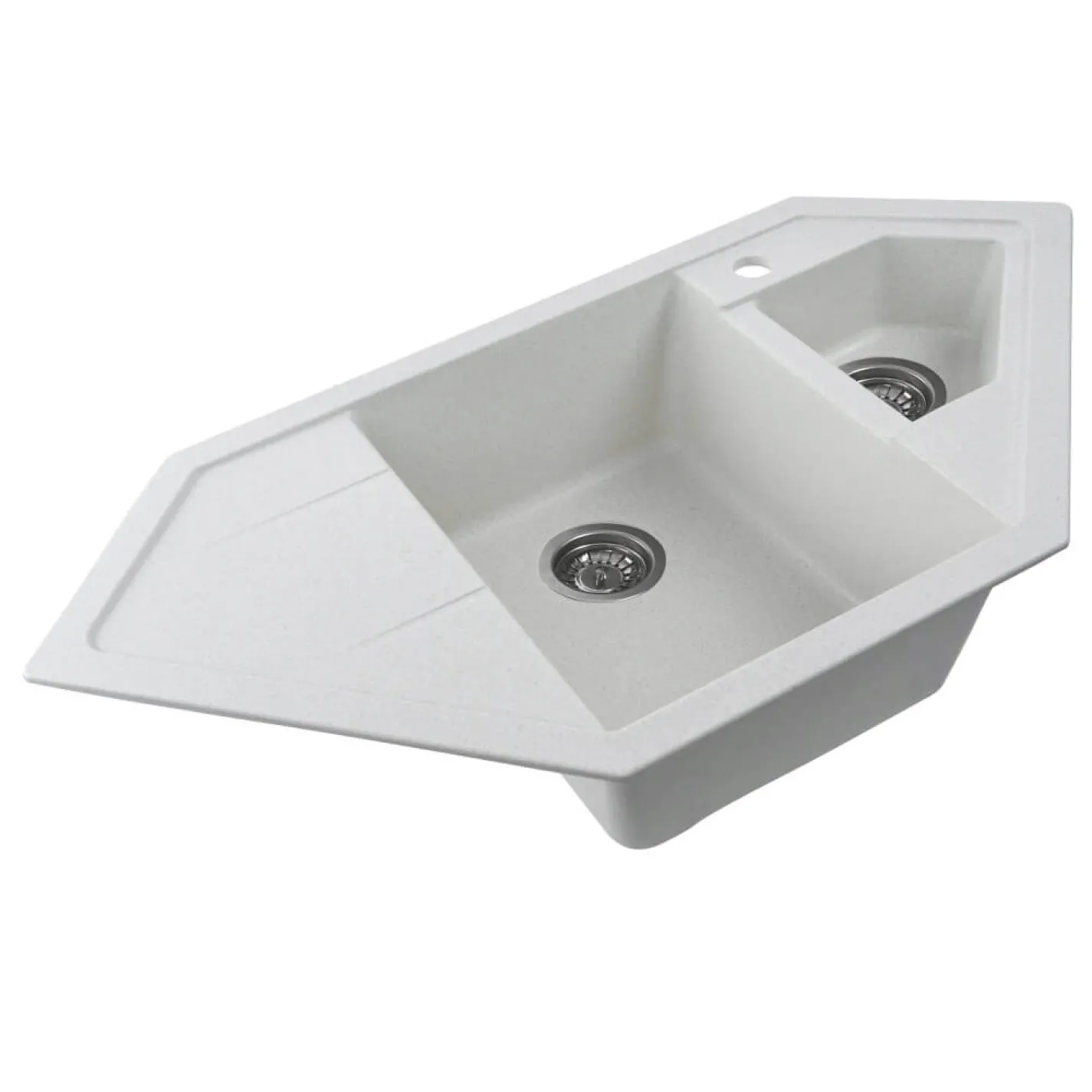 Гранітна мийка для кухні Platinum 9950 Pandora, матова, біла в крапку - Фото 1