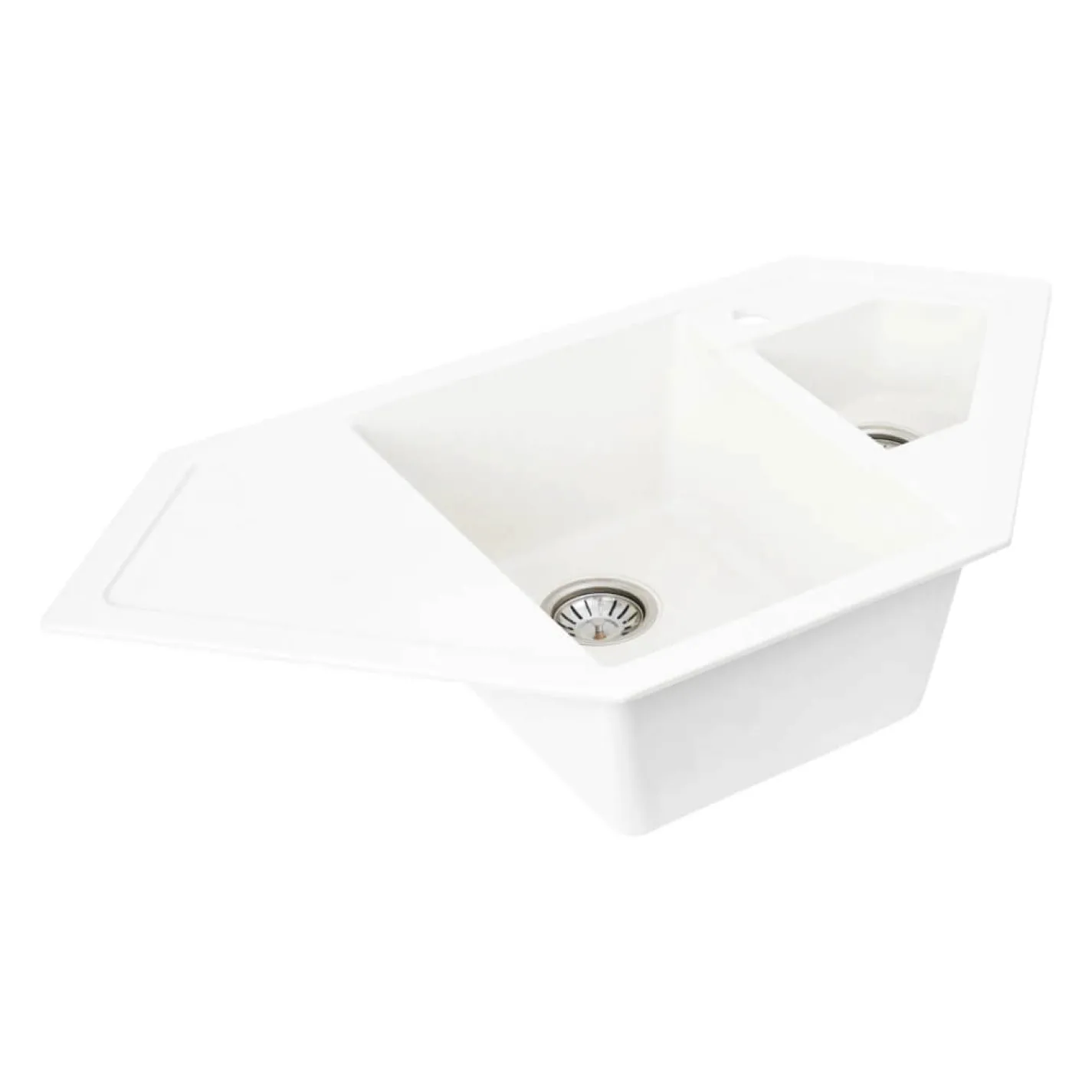 Гранітна мийка для кухні Platinum 9950 Pandora, матова, білосніжна - Фото 1