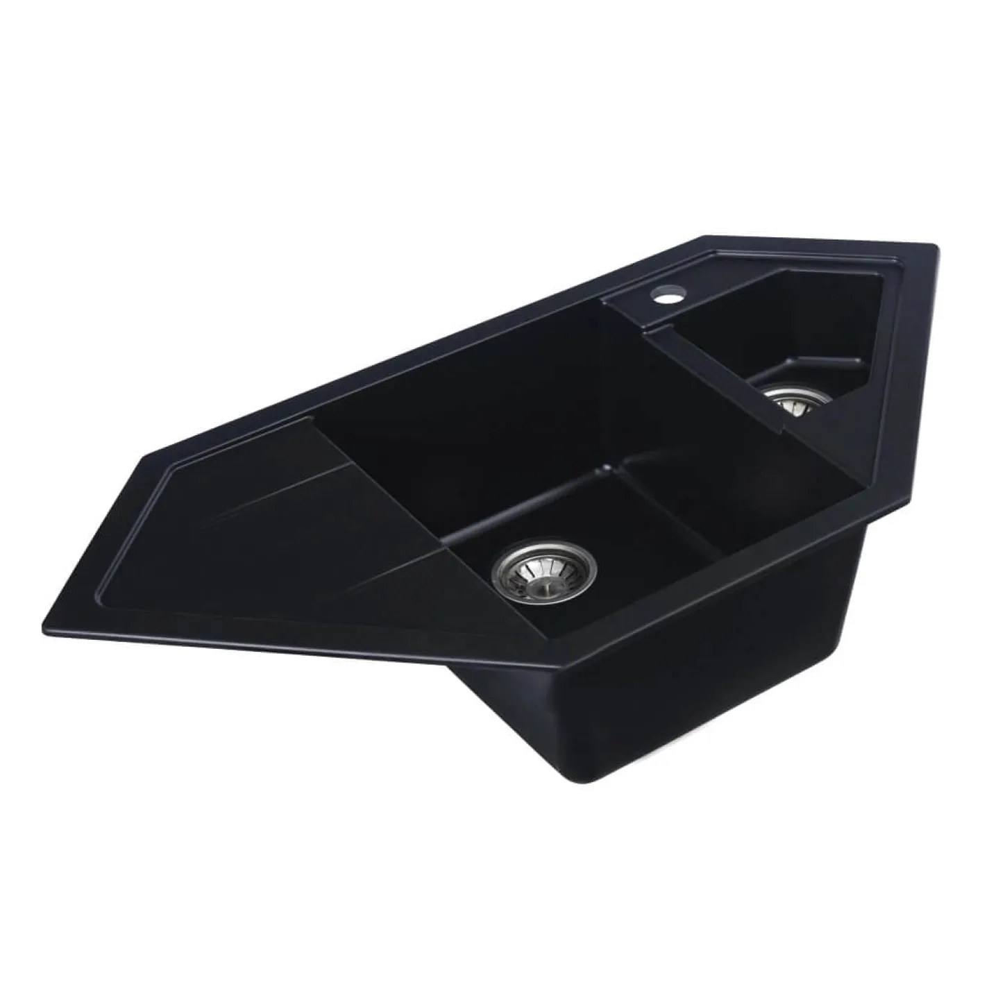 Гранітна мийка для кухні Platinum 9950 Pandora, матова, чорна - Фото 1