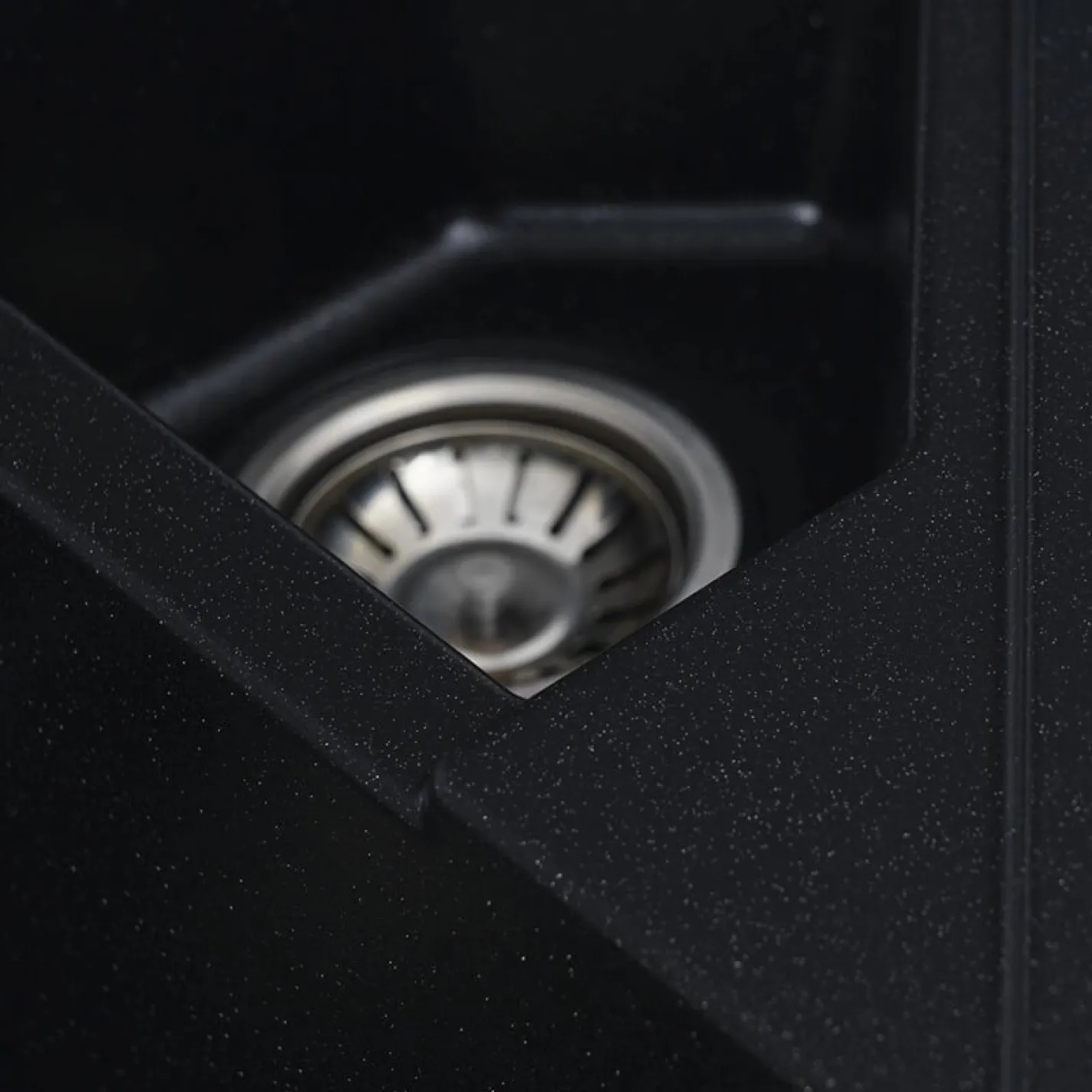 Гранітна мийка для кухні Platinum 9950 Pandora, матова, чорний металік - Фото 2