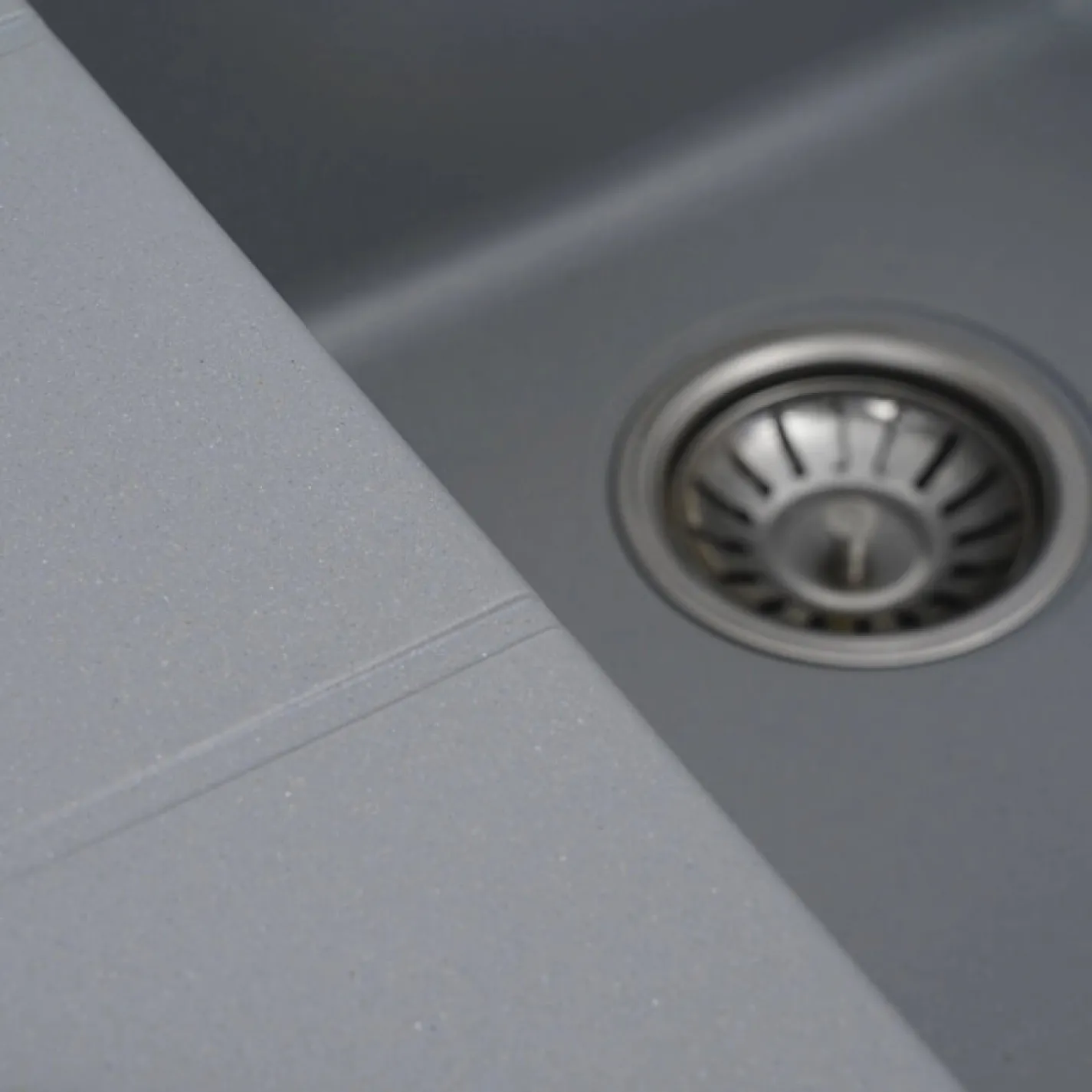 Гранітна мийка для кухні Platinum 9950 Pandora, матова, сірий металік - Фото 2