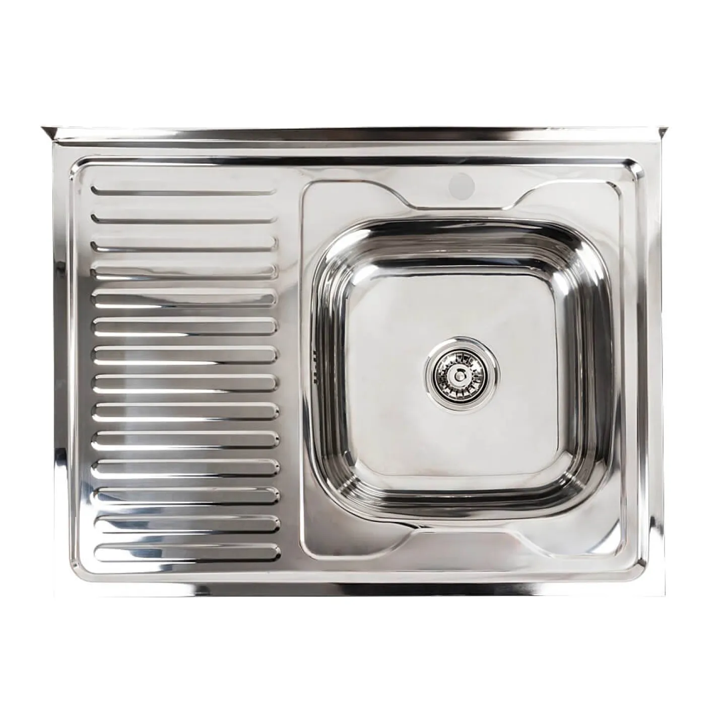 Кухонна мийка з нержавіючої сталі Platinum 8060 R Поліровка, 0,7/160 мм - Фото 1