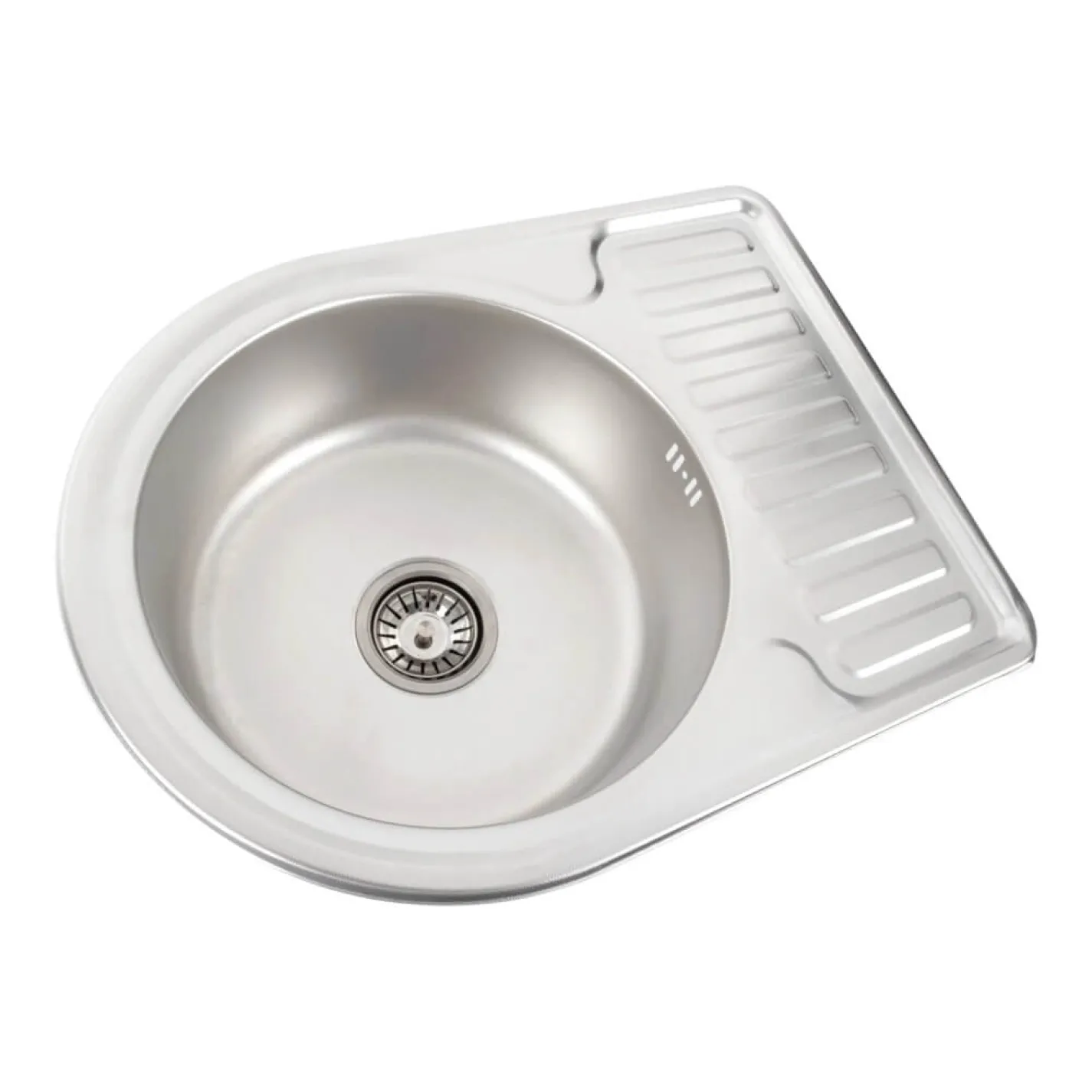 Кухонна мийка з нержавіючої сталі Platinum Декор 5844 (0,8/180 мм) - Фото 1