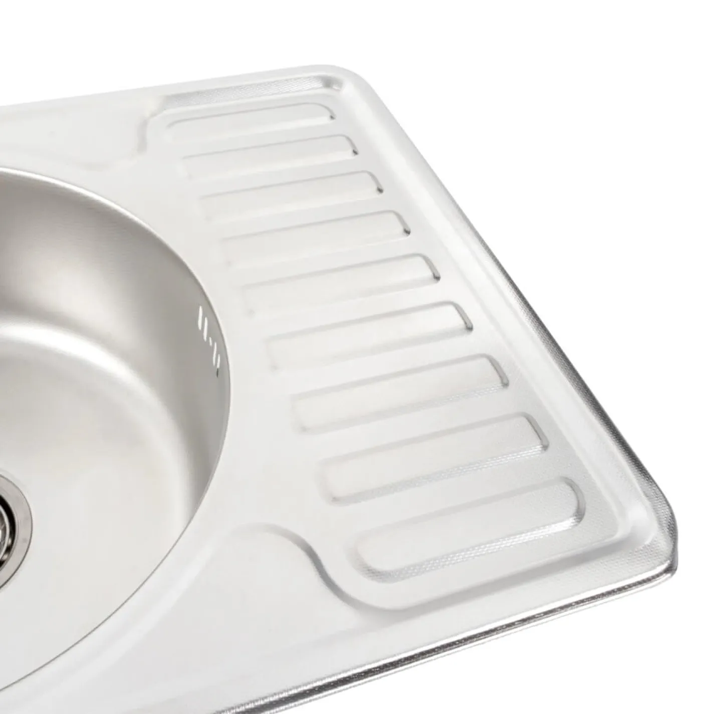 Кухонна мийка з нержавіючої сталі Platinum Декор 5844 (0,8/180 мм) - Фото 2