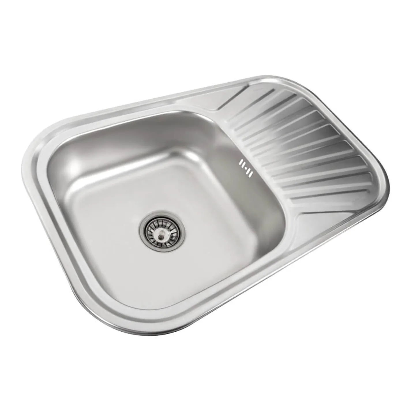Кухонна мийка з нержавіючої сталі закруглена Platinum Сатин 7848 (0,8/180 мм) - Фото 1
