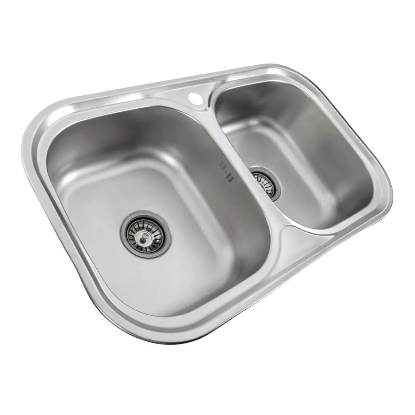 Кухонна мийка з нержавіючої сталі закруглена Platinum Сатин 7848D, 0,8/180 мм - Фото 1