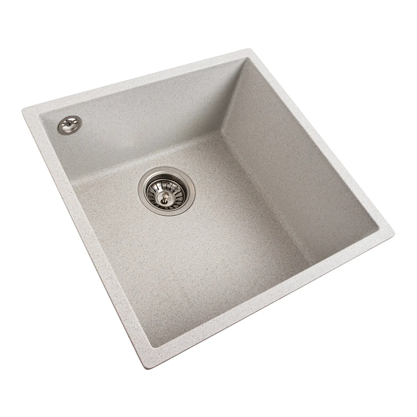 Мийка кухонна Platinum 4040 RUBA граніт, білий в крапку - Фото 1