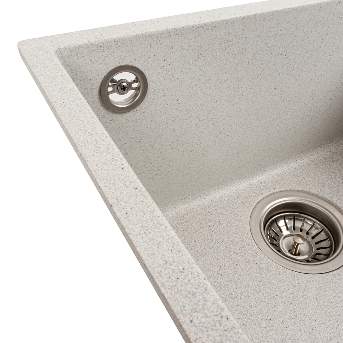 Мийка кухонна Platinum 4040 RUBA граніт, білий в крапку - Фото 2