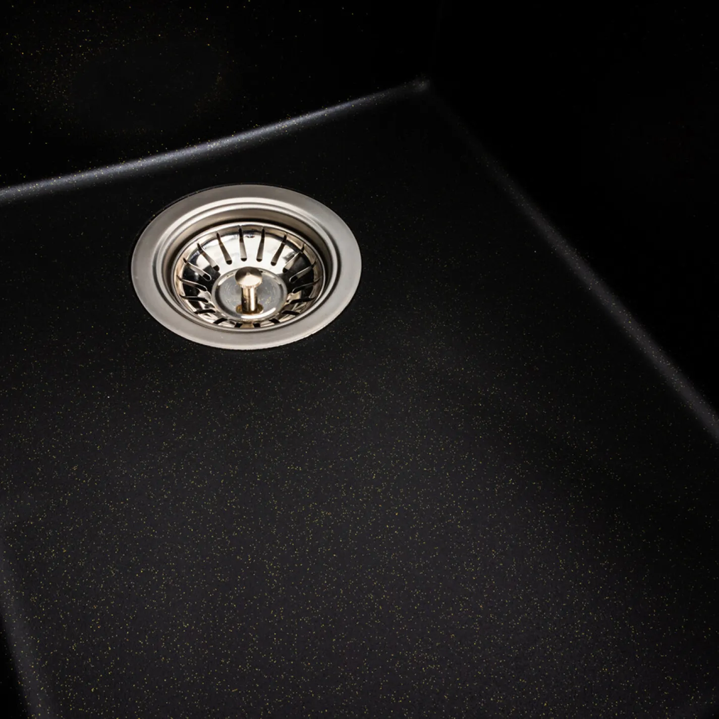 Мийка кухонна Platinum 4150 SOKIL граніт, чорний в золоту крапку - Фото 3