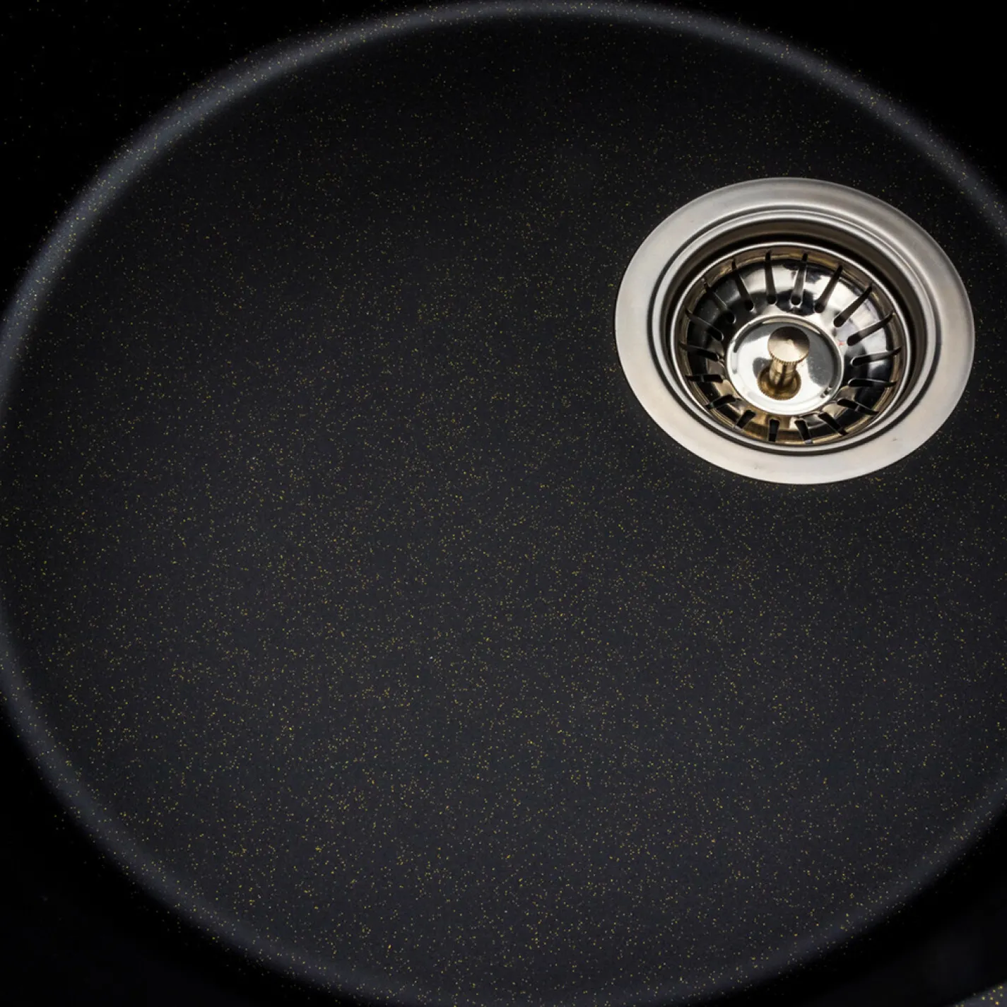 Мийка кухонна Platinum 5847 ONYX граніт, чорний в золоту крапку - Фото 3