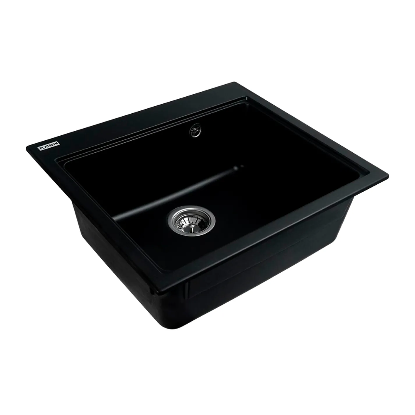 Мийка кухонна Platinum 5852 VESTA граніт, чорний - Фото 1