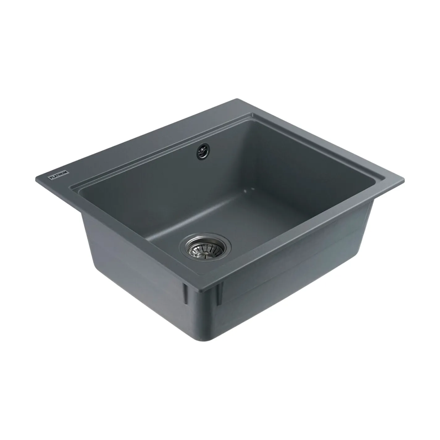 Мийка кухонна Platinum 5852 VESTA граніт, сірий металік - Фото 1