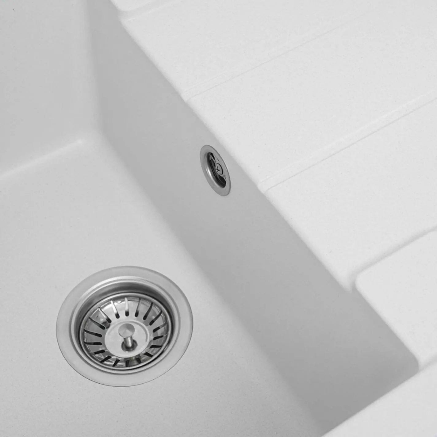 Мийка кухонна Platinum 6550 INTENSO граніт, білосніжний - Фото 3
