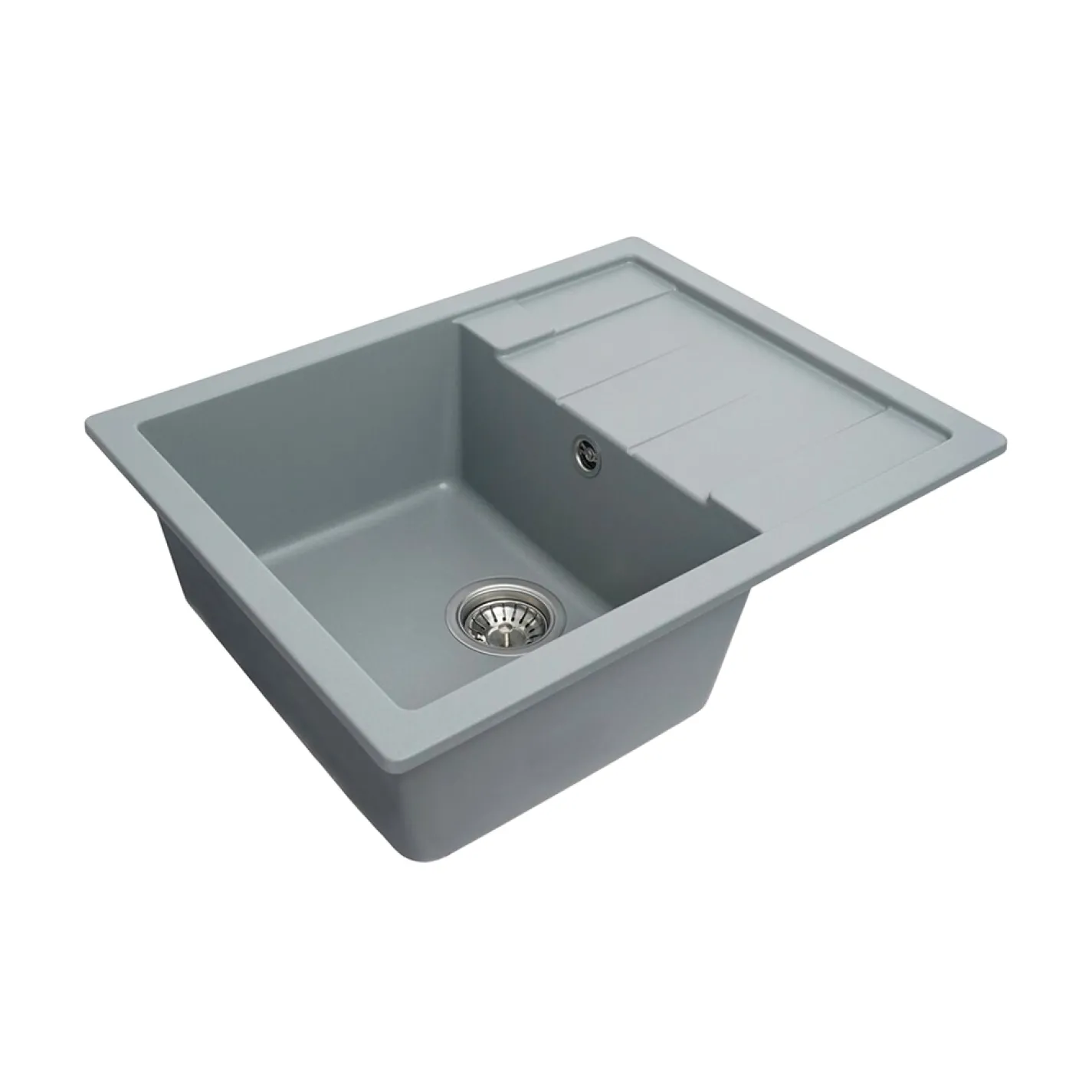 Мийка кухонна Platinum 6550 INTENSO граніт, сірий металік - Фото 1