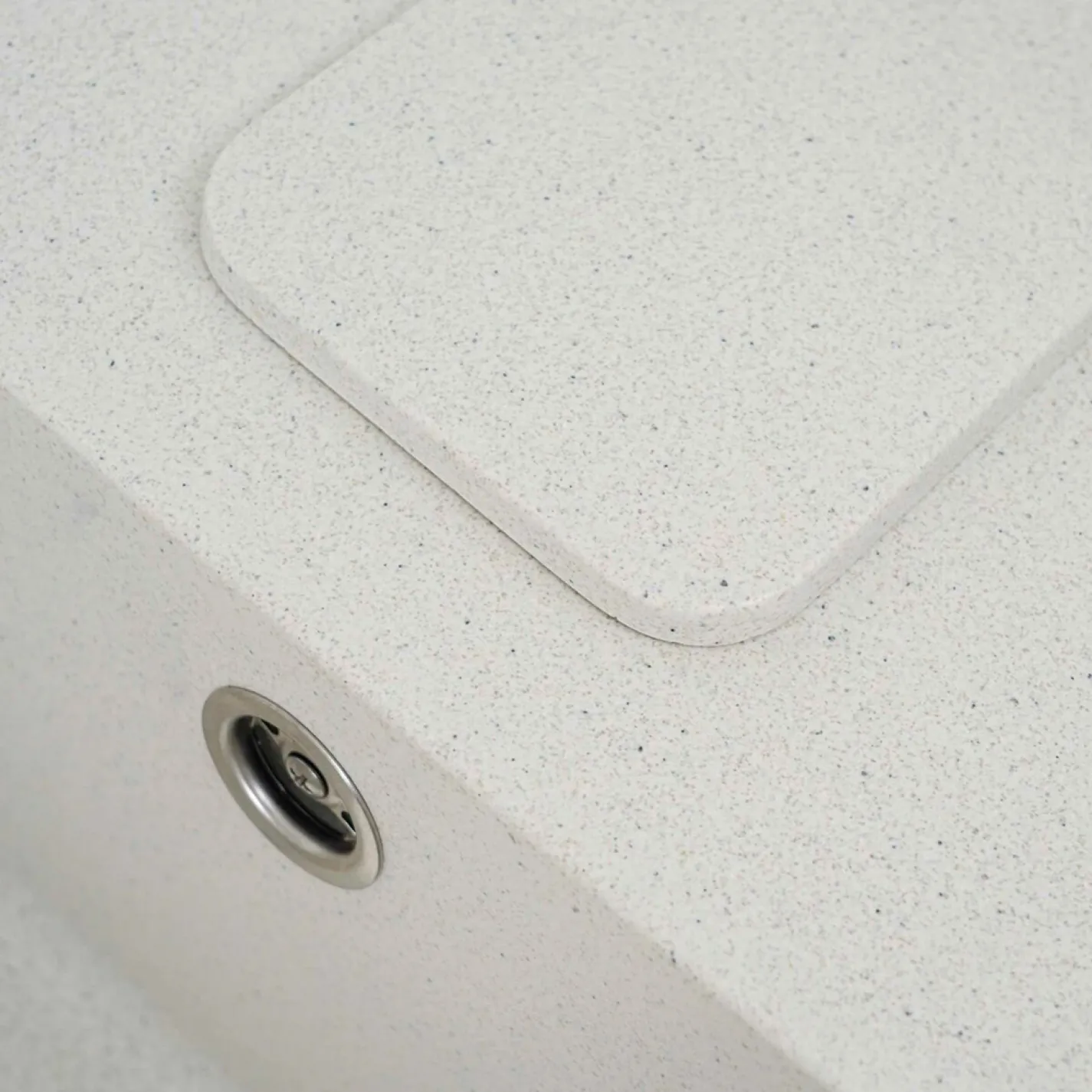 Мийка кухонна Platinum 7850 CUBE граніт, білий в крапку - Фото 3