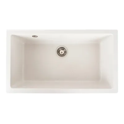 Гранітна мийка для кухні Platinum 7945 Paruana, матова, біла в крапку