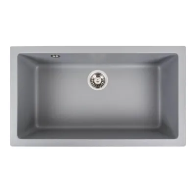 Гранітна мийка для кухні Platinum 7945 Paruana, матова, сірий металік