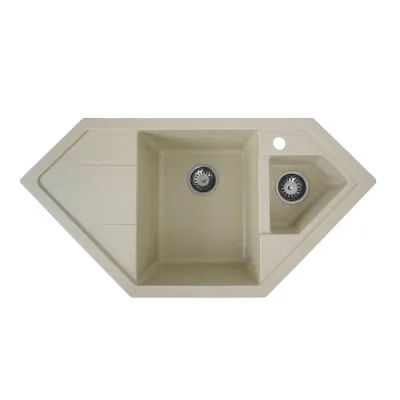 Гранітна мийка для кухні Platinum 9950 Pandora, матова, айворі