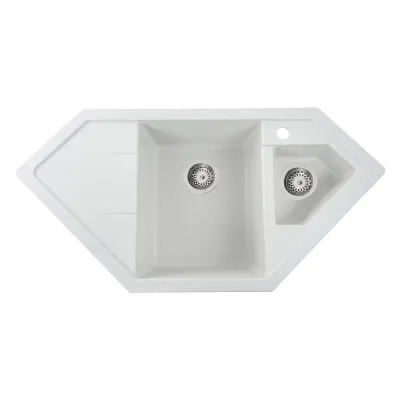 Гранітна мийка для кухні Platinum 9950 Pandora, матова, біла в крапку