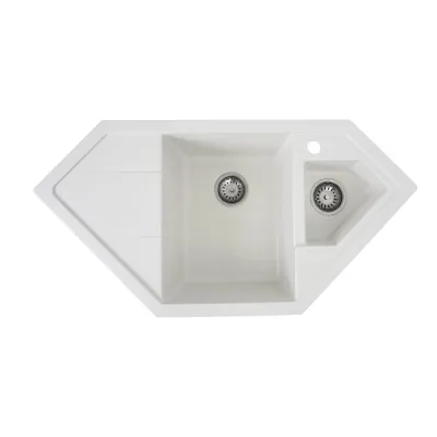 Гранітна мийка для кухні Platinum 9950 Pandora, матова, біла