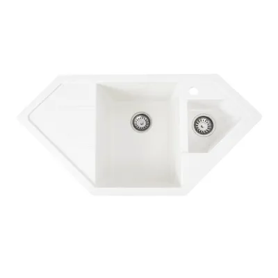 Гранітна мийка для кухні Platinum 9950 Pandora, матова, білосніжна