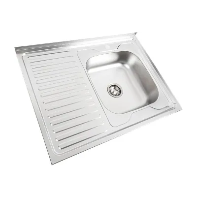 Кухонна мийка з нержавіючої сталі Platinum 8060 R Декор, 0,7/160 мм