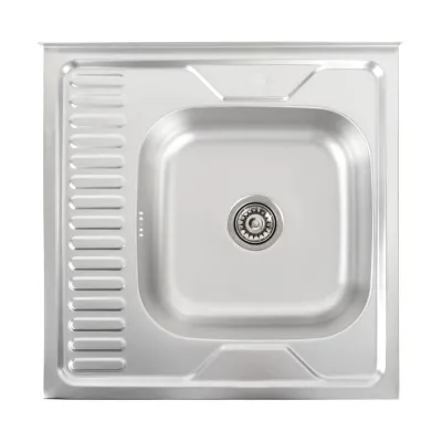 Кухонна мийка з нержавіючої сталі Platinum Декор 6060 R, 0,7/160 мм