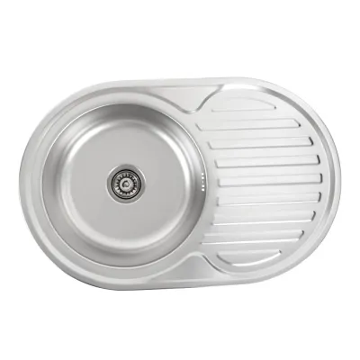 Кухонна мийка з нержавіючої сталі Platinum Декор 7750, 0,6/170 мм