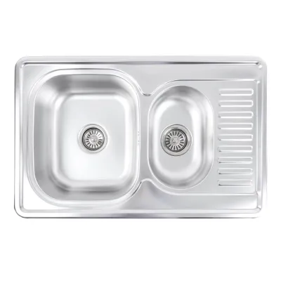Кухонна мийка з нержавіючої сталі Platinum Декор 7850D (0,8/180 мм)