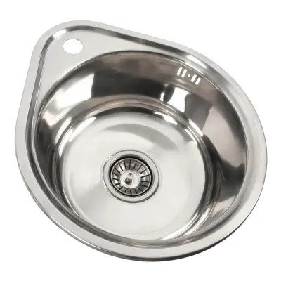 Кухонна мийка з нержавіючої сталі Platinum Поліровка 4539, 0,6/170 мм