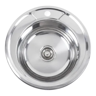 Кухонна мийка з нержавіючої сталі Platinum Поліровка 490, 0,6/170 мм