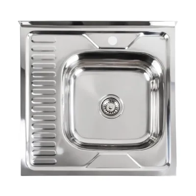 Кухонна мийка з нержавіючої сталі Platinum Поліровка 6060 R, 0,7/160 мм