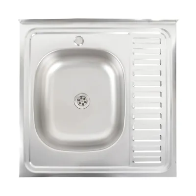 Кухонна мийка з нержавіючої сталі Platinum Сатин 6060 R, 0,5/160 мм