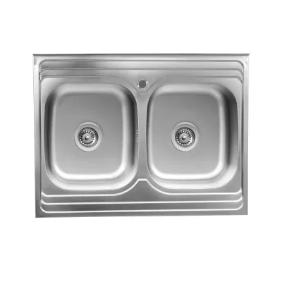 Кухонная мойка из нержавеющей стали Platinum Сатин 8060D, 0,7/180 мм