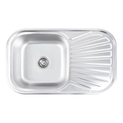 Кухонна мийка з нержавіючої сталі закруглена Platinum Декор 7848, 0,8/180 мм