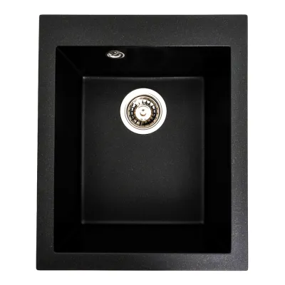 Мийка кухонна Platinum 4150 SOKIL граніт, чорний в золоту крапку