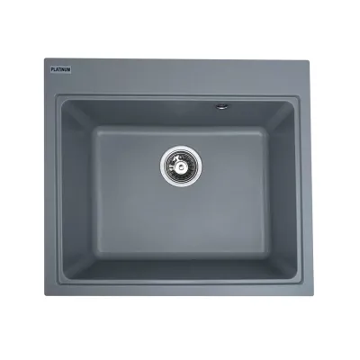 Мийка кухонна Platinum 5852 VESTA граніт, сірий металік