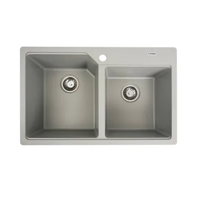 Мийка кухонна Platinum 7850 HARMONY граніт, сірий металік