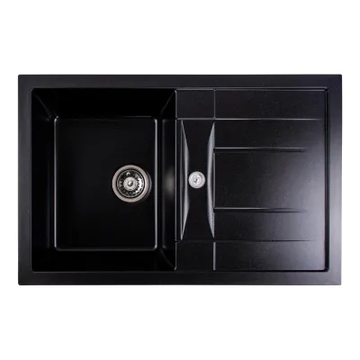 Мийка кухонна Platinum 7850 TROYA граніт, чорний металік