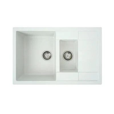 Мийка кухонна Platinum 7850W TOSKANA граніт, білий в крапку